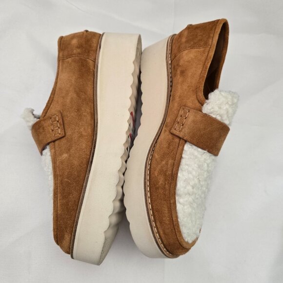 Vince Zola Platform Faux Shearling Suede Loafers SZ 7 - Picture 6 of 12